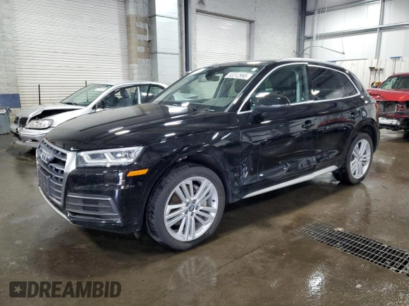 2018 Audi Q5 Premium Plus with VIN WA1BNAFY3J2006307, listed as a Copart auction lot 53312995 with 63,033 mi miles and Salvage Title. Bid and sale history available at DreamBid. Image 1.