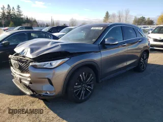 2021 Infiniti QX50 Luxe with VIN 3PCAJ5BB9MF125034, listed as a Copart auction lot 80587444 with 34,106 mi miles and Salvage Title. Bid and sale history available at DreamBid. Image 1.