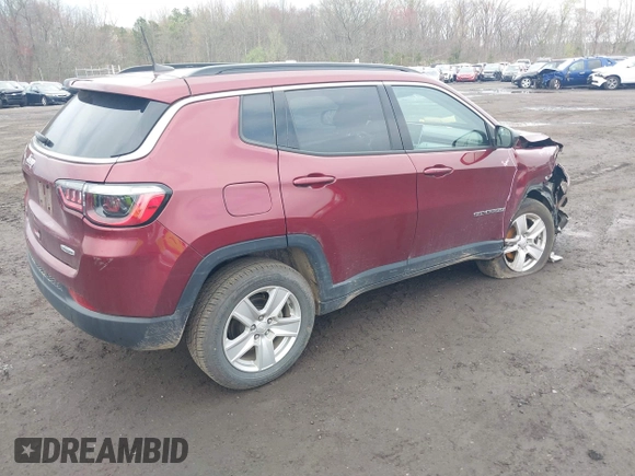 2022 Jeep Compass Latitude with VIN 3C4NJDBB7NT206323, listed as a IAAI auction lot 42038930 with 84,976 mi miles and . Bid and sale history available at DreamBid. Image 17.
