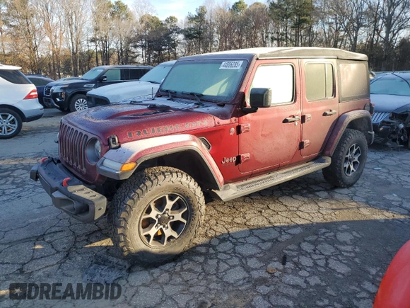 2021 Jeep Wrangler Unlimited Rubicon with VIN 1C4HJXFN7MW576196, listed as a Copart auction lot 44806285 with 47,312 mi miles and Salvage Title. Bid and sale history available at DreamBid. Image 1.