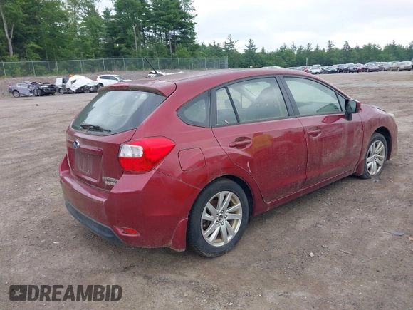 2016 Subaru Impreza Premium with VIN JF1GPAB69G8261730, listed as a IAAI auction lot 42633024 with 58,110 mi miles and . Bid and sale history available at DreamBid. Image 4.