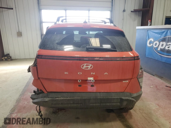 2024 Hyundai Kona SEL with VIN KM8HCCAB8RU083917, listed as a Copart auction lot 51672045 with 17,456 mi miles and Salvage Title. Bid and sale history available at carsss.com. Image 6.