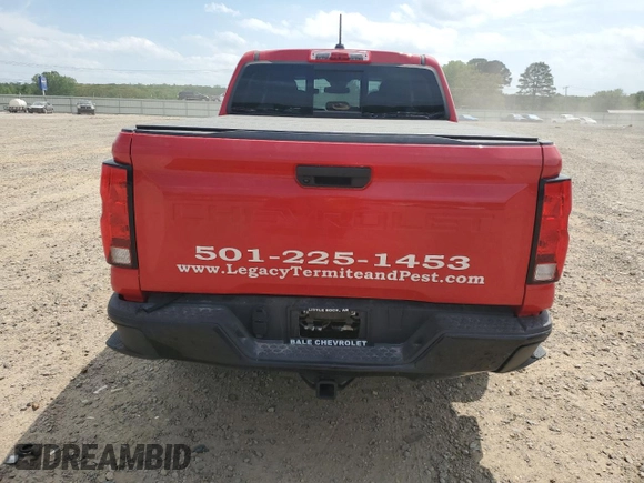 2024 Chevrolet Colorado 2WD Work Truck with VIN 1GCPSBEK8R1109537, listed as a Copart auction lot 53754195 with 30,124 mi miles and Salvage Title. Bid and sale history available at DreamBid. Image 6.