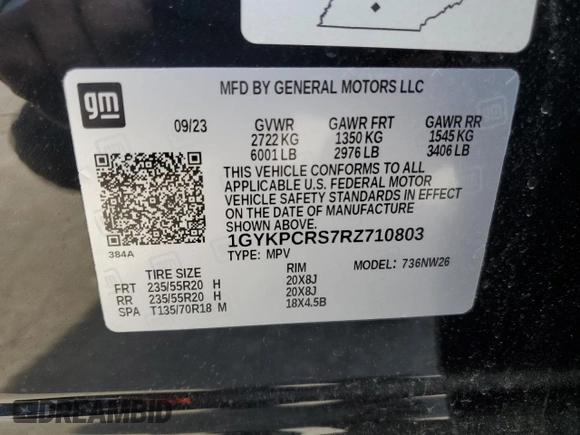 2024 Cadillac XT6 FWD Premium Luxury with VIN 1GYKPCRS7RZ710803, listed as a Copart auction lot 88152345 with 10,409 mi miles and Salvage Title. Bid and sale history available at carsss.com. Image 13.