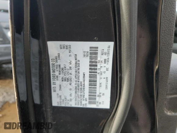 2010 Ford Explorer XLT with VIN 1FMEU7DE6AUA33941, listed as a Copart auction lot 46490885 with 191,004 mi miles and Salvage title. Bid and sale history available at DreamBid. Image 12.