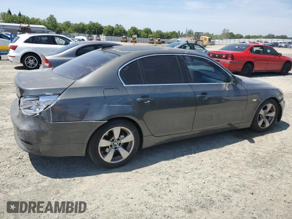 2006 BMW 5 Series 525i with VIN WBANE535X6CK91543, listed as a Copart auction lot 54925235 with 257,674 mi miles and Salvage Title. Bid and sale history available at DreamBid. Image 3.