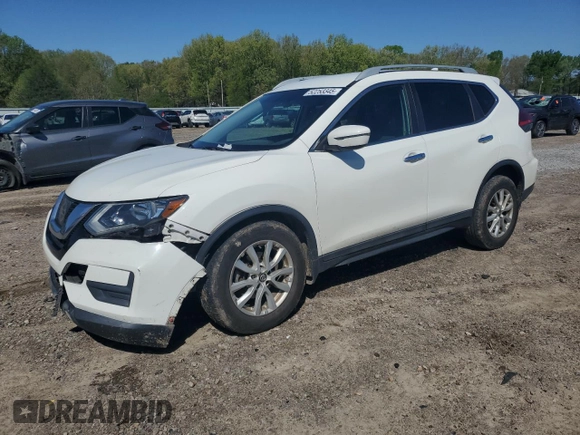 2017 Nissan Rogue SV with VIN 5N1AT2MT2HC887215, listed as a Copart auction lot 52253345 with 80,500 mi miles and Salvage Title. Bid and sale history available at carsss.com. Image 1.