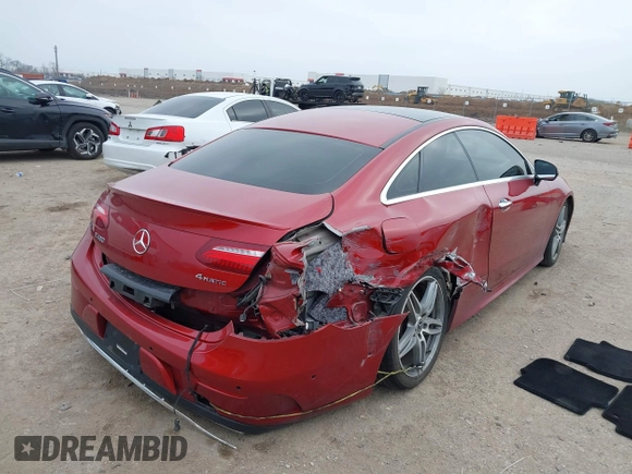 2018 Mercedes-Benz E-Class E 400 with VIN WDD1J6GB2JF022968, listed as a IAAI auction lot 41499016 with 88,559 mi miles. Bid and sale history available at carsss.com. Image 4.