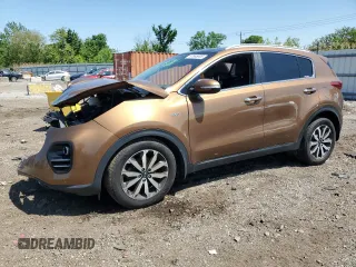 2017 Kia Sportage EX with VIN KNDPNCAC9H7204695, listed as a Copart auction lot 57965695 with Not provided miles and Salvage title. Bid and sale history available at DreamBid. Image 1.