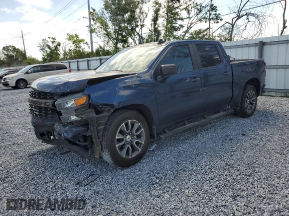 2021 Chevrolet Silverado 1500 Custom with VIN 1GCPWBEK6MZ206489, listed as a Copart auction lot 51800235 with 75,254 mi miles and Salvage Title. Bid and sale history available at DreamBid. Image 1.