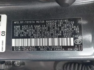 2010 Toyota Matrix S z VIN 2T1KE4EE3AC037850, wystawiony jako IAAI lot #42551754 z przebiegiem 206 353 mil mil oraz . Historia ofert i sprzedaży dostępna na DreamBid. Obrazek 9.
