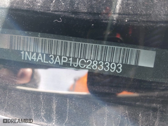 2018 Nissan Altima 2.5 SR with VIN 1N4AL3AP1JC283393, listed as a IAAI auction lot 41701104 with 142,917 mi miles. Bid and sale history available at carsss.com. Image 9.