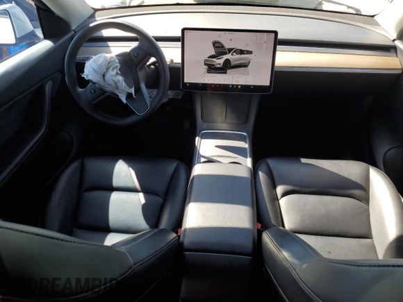 2022 Tesla Model Y Long Range with VIN 7SAYGDEE4NF357428, listed as a Copart auction lot 50345715 with 45,168 mi miles and Salvage Title. Bid and sale history available at carsss.com. Image 8.