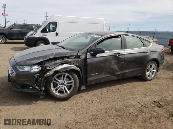 2018 Ford Fusion Hybrid S with VIN 3FA6P0UU8JR145166, listed as a Copart auction lot 48550275 with 55,356 mi miles and Salvage Title. Bid and sale history available at carsss.com. Image 1.