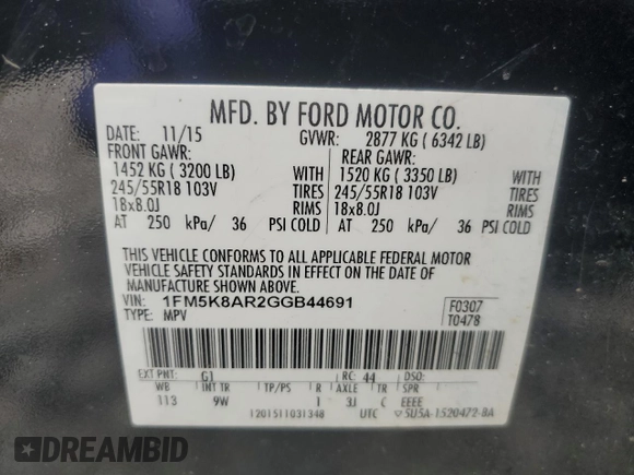 2016 Ford Police Interceptor Utility z VIN 1FM5K8AR2GGB44691, wystawiony jako Copart lot #58399765 z przebiegiem 179 557 mil mil oraz Czysty tytuł • Clean title. Historia ofert i sprzedaży dostępna na DreamBid. Obrazek 14.