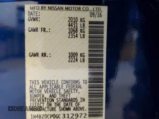 2016 Nissan LEAF S with VIN 1N4BZ0CP0GC312972, listed as a Copart auction lot 83868134 with 181,736 mi miles and Clean Title. Bid and sale history available at carsss.com. Image 12.