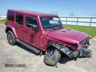 2024 Jeep Wrangler Sahara with VIN 1C4PJXEG8RW336631, listed as a Copart auction lot 56427475 with Not provided miles and Salvage title. Bid and sale history available at DreamBid. Image 4.