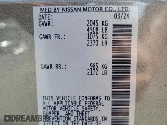 2025 Nissan LEAF S z VIN 1N4AZ1BV3SC550633, wystawiony jako Copart lot #45457115 z przebiegiem 1 982 mil mil oraz Szkoda całkowita • Salvage title. Historia ofert i sprzedaży dostępna na DreamBid. Obrazek 12.