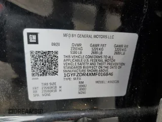 2021 Cadillac XT4 AWD Premium Luxury with VIN 1GYFZDR4XMF016846, listed as a Copart auction lot 82963704 with 44,063 mi miles and Salvage Title. Bid and sale history available at carsss.com. Image 14.