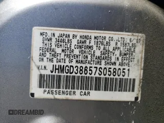 2007 Honda Fit Sport with VIN JHMGD38657S058051, listed as a Copart auction lot 69014644 with 189,714 mi miles and Salvage Title. Bid and sale history available at carsss.com. Image 15.