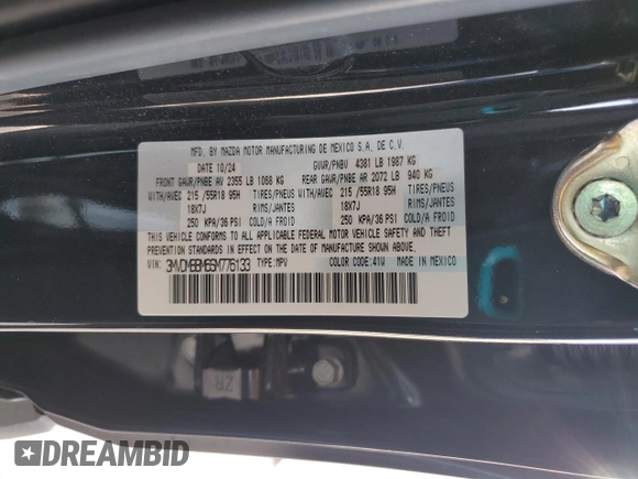 2025 Mazda CX-30 2.5 S Select Sport with VIN 3MVDMBBM6SM776133, listed as a Copart auction lot 52204885 with 3,504 mi miles and Salvage Title. Bid and sale history available at carsss.com. Image 14.