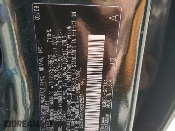 2008 Toyota Sequoia Limited with VIN 5TDBY68A18S012927, listed as a Copart auction lot 54405895 with 237,463 mi miles and Salvage Title. Bid and sale history available at DreamBid. Image 13.