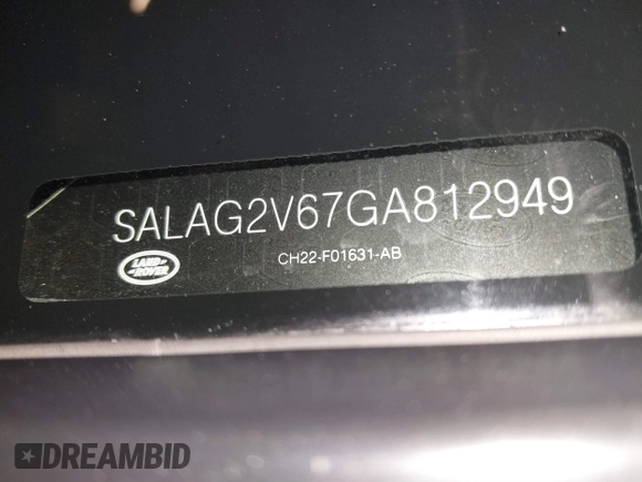 2016 Land Rover LR4 HSE with VIN SALAG2V67GA812949, listed as a IAAI auction lot 41478520 with 86,326 mi miles and . Bid and sale history available at DreamBid. Image 17.