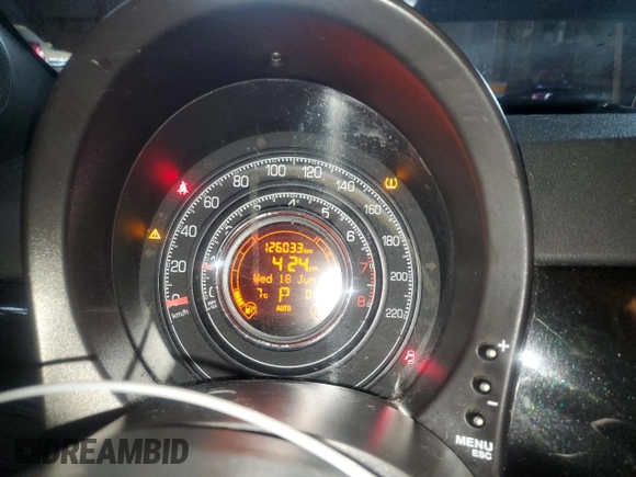 2012 FIAT 500 Sport with VIN 3C3CFFBR7CT105575, listed as a Copart auction lot 61782495 with 126,033 mi miles and Clean title. Bid and sale history available at DreamBid. Image 9.