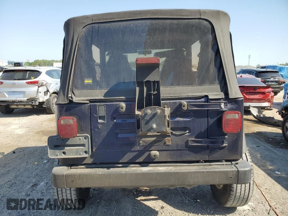 1998 Jeep Wrangler SE with VIN 1J4FY29P0WP784334, listed as a Copart auction lot 52384075 with 0 mi miles and Salvage Title. Bid and sale history available at carsss.com. Image 6.