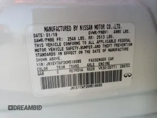 2019 Infiniti Q50 3.0t LUXE with VIN JN1EV7AP2KM518685, listed as a Copart auction lot 43087555 with 38,486 mi miles and Salvage Title. Bid and sale history available at carsss.com. Image 14.