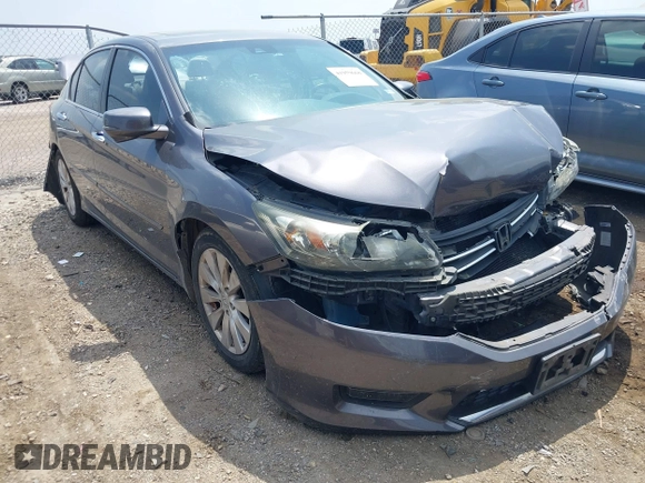 2014 Honda Accord EX-L with VIN 1HGCR2F81EA212596, listed as a IAAI auction lot 41959668 with 143,839 mi miles and . Bid and sale history available at carsss.com. Image 1.