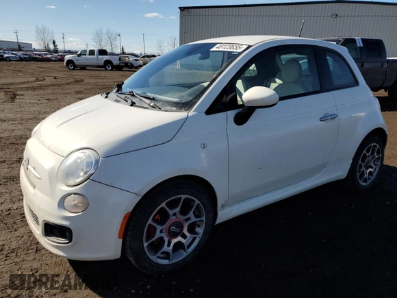 2014 FIAT 500 Sport with VIN 3C3CFFBR7ET205565, listed as a Copart auction lot 48123655 with 137,044 mi miles and Salvage Title. Bid and sale history available at carsss.com. Image 1.