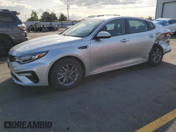 2019 Kia Optima LX with VIN 5XXGT4L34KG326467, listed as a Copart auction lot 60603525 with 59,201 mi miles and Salvage title. Bid and sale history available at DreamBid. Image 1.