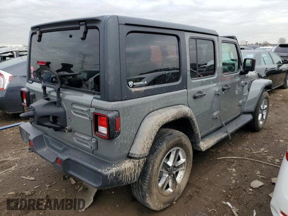 2021 Jeep Wrangler Unlimited Sahara High Altitude with VIN 1C4HJXEG3MW614509, listed as a Copart auction lot 80878533 with 45,660 mi miles and Clean title. Bid and sale history available at DreamBid. Image 3.
