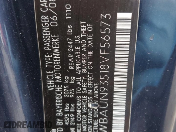 2008 BMW 1 Series 135i z VIN WBAUN93518VF56573, wystawiony jako Copart lot #85492504 z przebiegiem 132 979 mil mil oraz Szkoda całkowita • Salvage title. Historia ofert i sprzedaży dostępna na DreamBid. Obrazek 12.