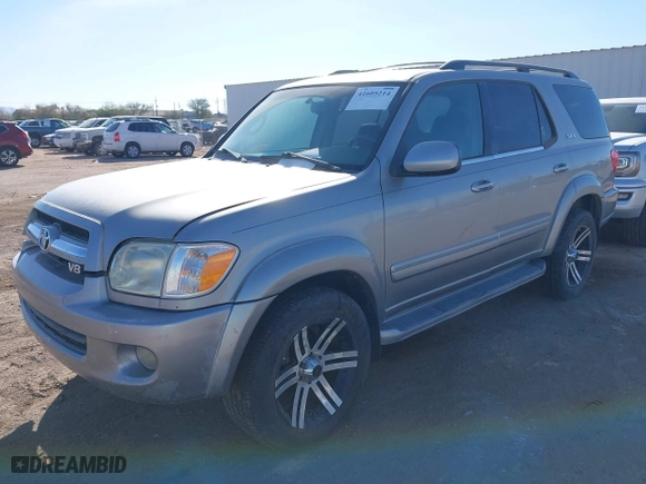 2005 Toyota Sequoia SR5 with VIN 5TDZT34AX5S244276, listed as a IAAI auction lot 41605214 with 226,565 mi miles. Bid and sale history available at carsss.com. Image 2.