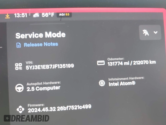 2018 Tesla Model 3 Long Range Battery z VIN 5YJ3E1EB7JF135199, wystawiony jako IAAI lot #41580853 z przebiegiem 131 774 mil mil oraz . Historia ofert i sprzedaży dostępna na DreamBid. Obrazek 15.