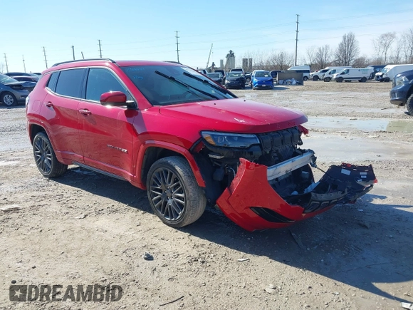 2022 Jeep Compass High Altitude with VIN 3C4NJDCB0NT161451, listed as a IAAI auction lot 41576282 with 96,250 mi miles and . Bid and sale history available at DreamBid. Image 1.