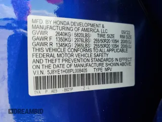 2023 Acura MDX w/A-Spec Package with VIN 5J8YE1H08PL008405, listed as a Copart auction lot 51647325 with 19,785 mi miles and Salvage Title. Bid and sale history available at carsss.com. Image 13.