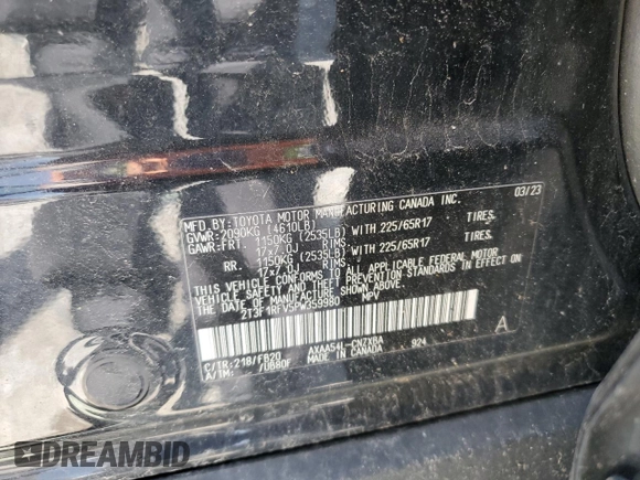 2023 Toyota RAV4 LE z VIN 2T3F1RFV5PW359980, wystawiony jako Copart lot #54404425 z przebiegiem 60 923 mil mil oraz Szkoda całkowita • Salvage title. Historia ofert i sprzedaży dostępna na DreamBid. Obrazek 13.