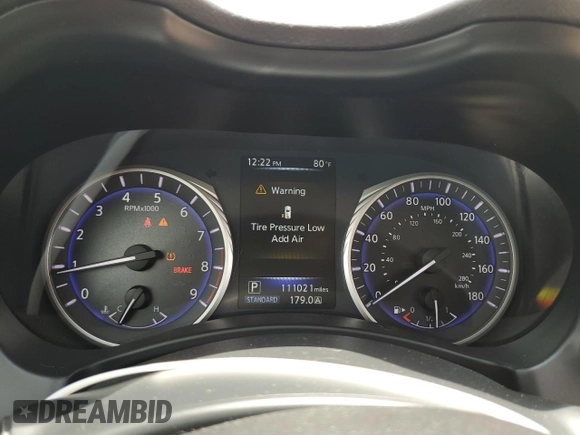 2015 Infiniti Q50 Premium with VIN JN1BV7AR1FM412660, listed as a Copart auction lot 61007025 with 111,021 mi miles and Salvage title. Bid and sale history available at DreamBid. Image 9.