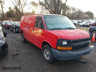 2003 Chevrolet Express Cargo Van with VIN 1GCHG35U331112382, listed as a IAAI auction lot 41490838 with 435,921 mi miles. Bid and sale history available at carsss.com. Image 1.