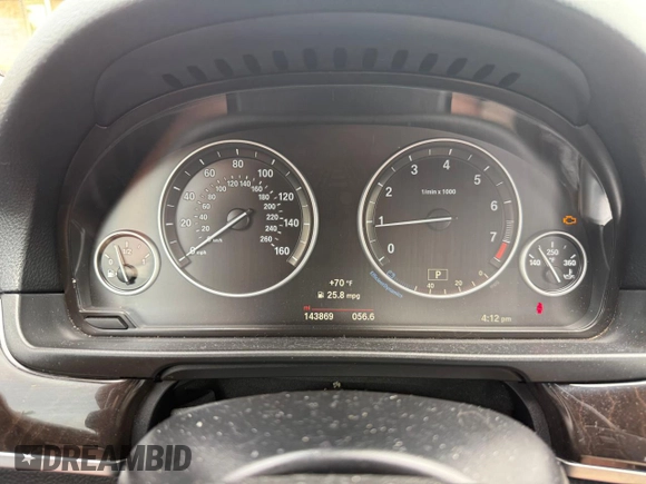 2015 BMW 5 Series 528i with VIN WBA5A5C50FD516607, listed as a Copart auction lot 56054445 with 143,869 mi miles and Clean Title. Bid and sale history available at carsss.com. Image 8.