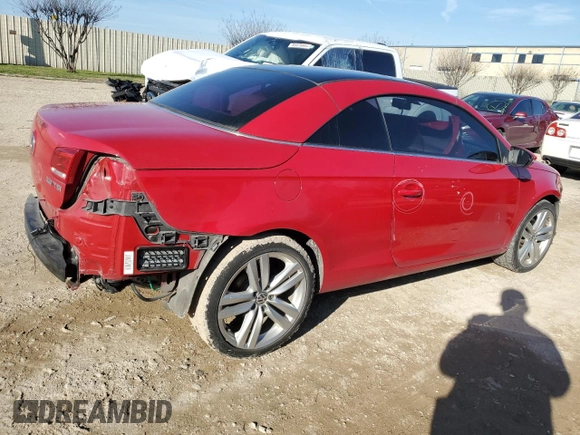 2012 Volkswagen Eos Lux with VIN WVWFW7AH7CV001093, listed as a Copart auction lot 85584384 with 105,464 mi miles and Salvage Title. Bid and sale history available at DreamBid. Image 3.