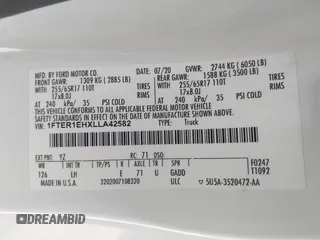 2020 Ford Ranger XL с VIN 1FTER1EHXLLA42582, выставлен на аукционе IAAI как лот 42349687 с пробегом 111 526 миль миль и . История ставок и продаж доступна на DreamBid. Изображение 9.