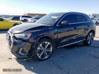 2021 Audi Q3 S line Premium with VIN WA1DECF36M1014758, listed as a Copart auction lot 50203515 with 59,589 mi miles and Salvage Title. Bid and sale history available at carsss.com. Image 1.