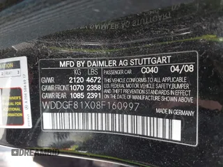 2008 Mercedes-Benz C 300 Sport with VIN WDDGF81X08F160997, listed as a IAAI auction lot 42246940 with 106,048 mi miles and . Bid and sale history available at DreamBid. Image 9.
