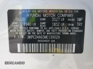 2021 Hyundai Accent SE with VIN 3KPC24A65ME130029, listed as a Copart auction lot 39375814 with 61,287 mi miles. Bid and sale history available at carsss.com. Image 12.