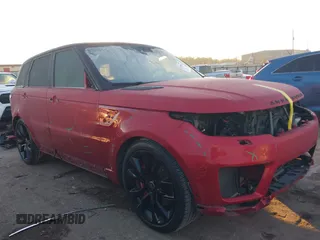 2021 Land Rover Range Rover Sport HST with VIN SALWS2RU3MA749552, listed as a IAAI auction lot 41119636 with 34,566 mi miles. Bid and sale history available at carsss.com. Image 1.