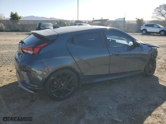 2019 Hyundai Veloster Turbo R-Spec with VIN KMHTH6AB7KU020391, listed as a Copart auction lot 49840155 with 116,984 mi miles and Salvage Title. Bid and sale history available at carsss.com. Image 3.